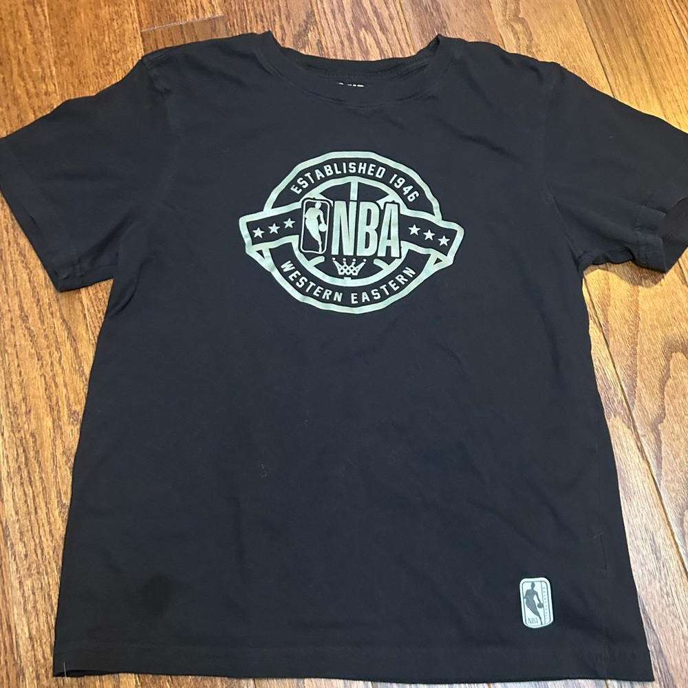 *CLEARANCE* NBA Logo Black Tee with Gray Logo - kids size 14-16